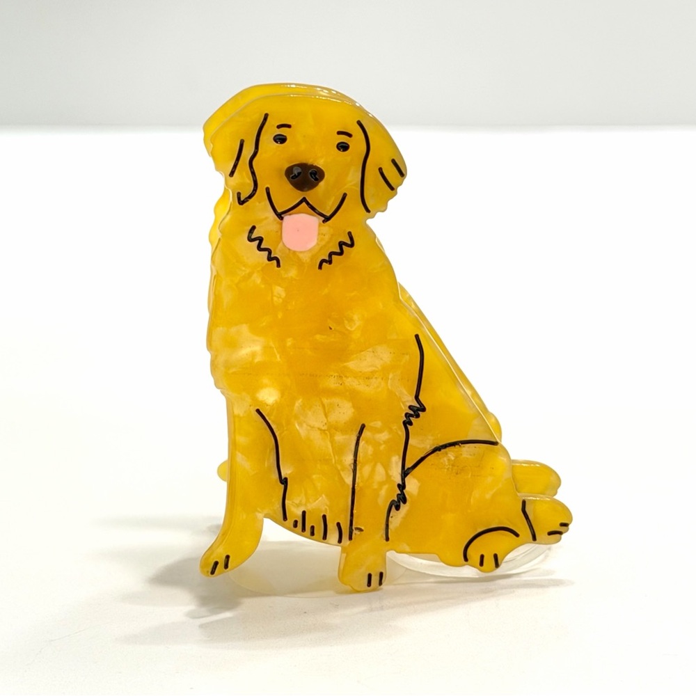 🍋2/$30 New Anthropologie Golden Retriever Acrylic Hair Claw